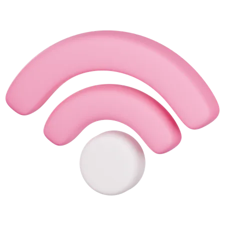 3 D Icon Of Pink Wi Fi Signal 3D Icon