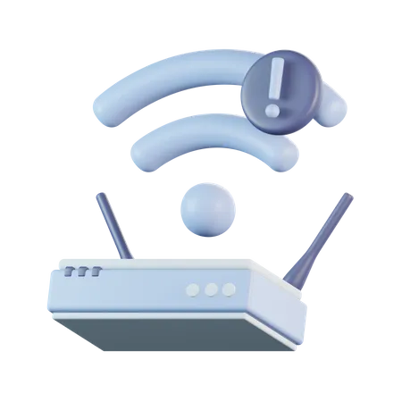 Wifi Signal Exclamation  3D Icon