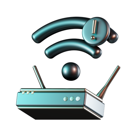 Wifi Signal Exclamation  3D Icon