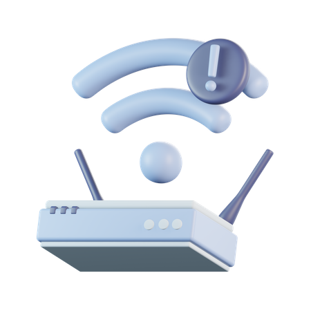 Wifi Signal Exclamation  3D Icon