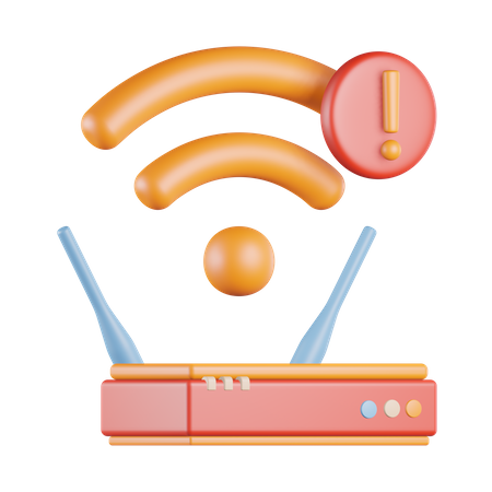 Wifi Signal Exclamation Alert  3D Icon