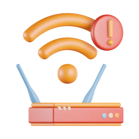 Wifi Signal Exclamation Alert  3D Icon