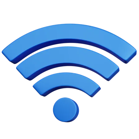3 D Rendering Blue Wifi Isolated 3D Icon