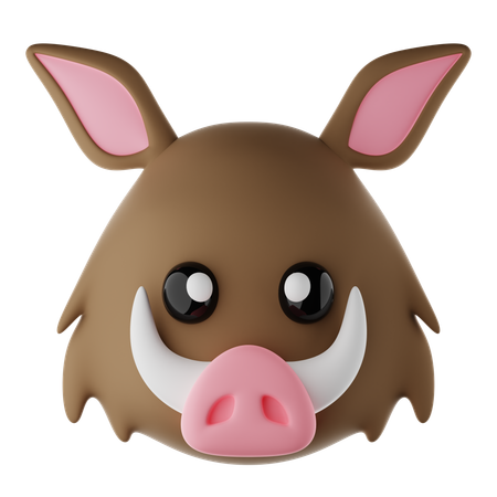 イノシシの絵文字  3D Icon