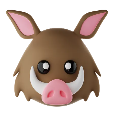 イノシシの絵文字  3D Icon