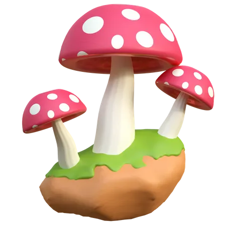 Wild Mushroom 3 D Icon Illustration 3D Icon