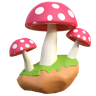 3d forest mushroom