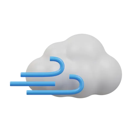Cloud And Blowing Wind 3 D Illustration 3D Icon