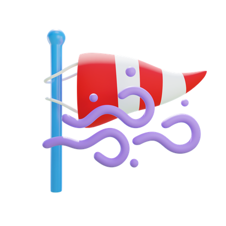 Wind Blowing  3D Icon