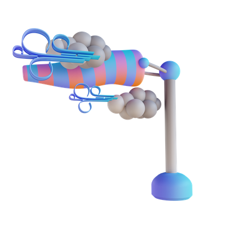 Wind Direction With Cloud 3D Illustration