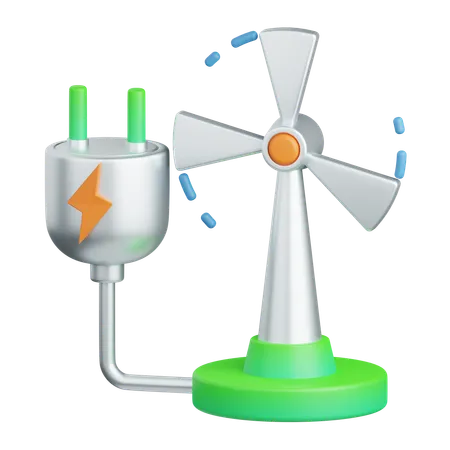 3 D Rendering Windmill Isolated Useful For Ecology Energy Eco Green Recycling And Technology 3D Icon