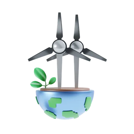 Green Energy 3 D Icon Illustration 3D Icon