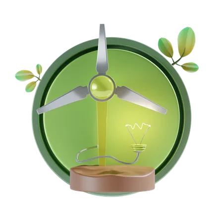 Green Energy 3 D Icon Illustration 3D Icon