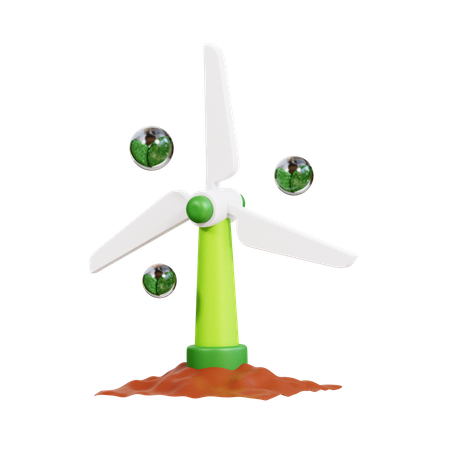 Wind Energy  3D Icon