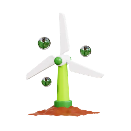 Wind Energy  3D Icon