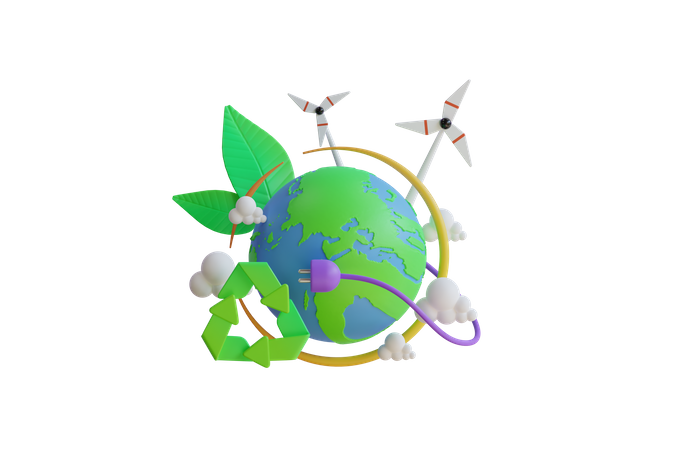 Wind Energy  3D Icon