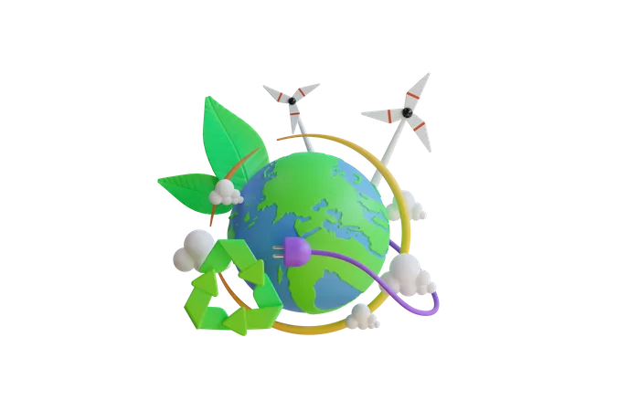 Wind Energy  3D Icon