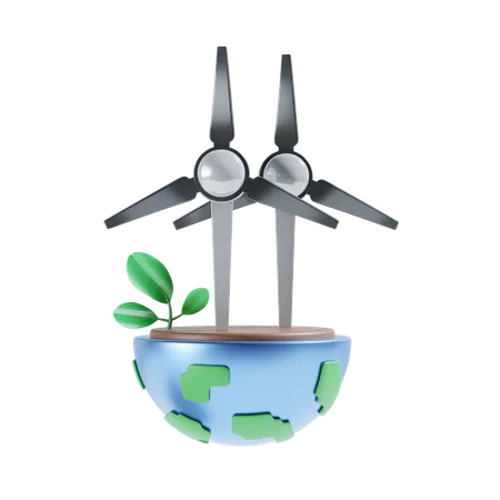 Wind Energy  3D Icon