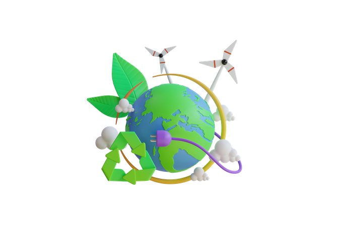 Wind Energy  3D Icon