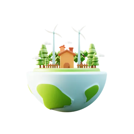 Wind Energy  3D Illustration