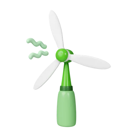 3 D Wind Mill Wind Turbine Renewable Wind Energy Green And Alternative Eco Energy Concept Icon Isolated On White Background 3 D Rendering Illustration Clipping Path 3D Icon