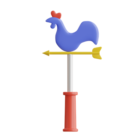 Wind Rooster  3D Icon