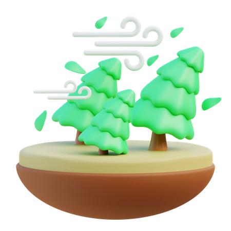 바람 폭풍  3D Icon