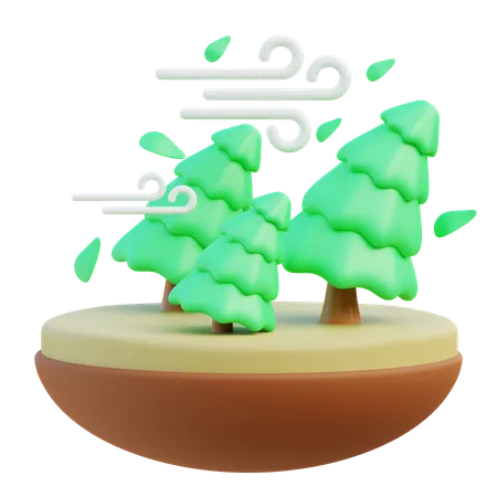 바람 폭풍  3D Icon