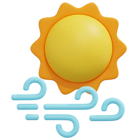 風 太陽  3D Icon