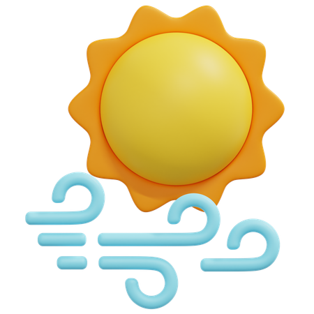 Wind Sun  3D Icon