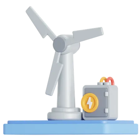 Wind Turbine For Electricity 3D Icon