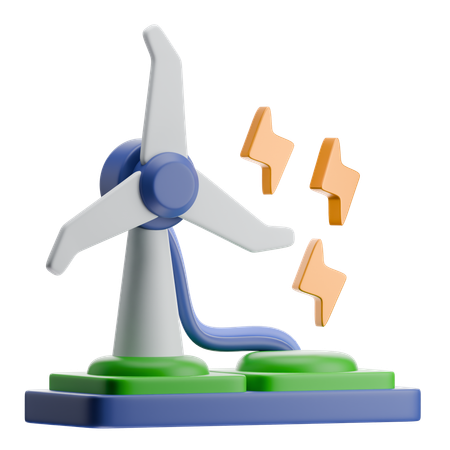 Wind Turbine  3D Icon