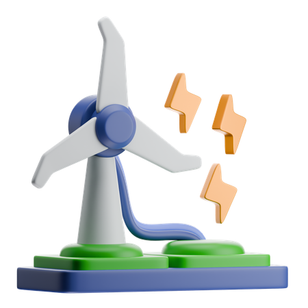 Wind Turbine  3D Icon