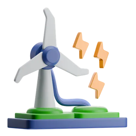 Wind Turbine  3D Icon