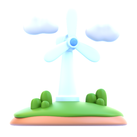 Wind Turbine  3D Icon