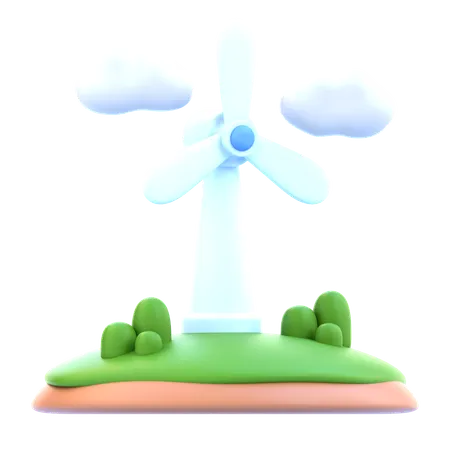 Wind Turbine  3D Icon