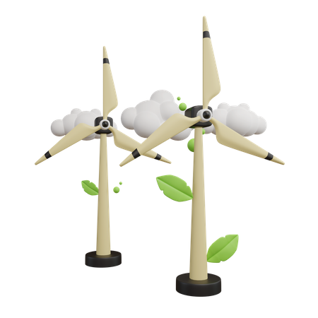 Wind Turbine  3D Icon