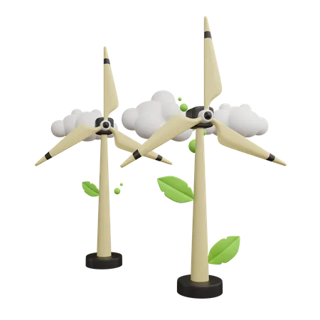 Wind Turbine  3D Icon