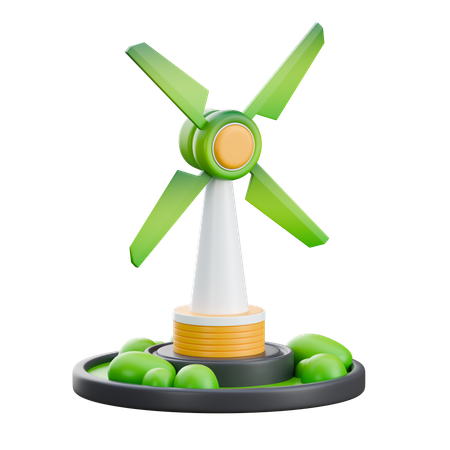 Wind Turbine  3D Icon