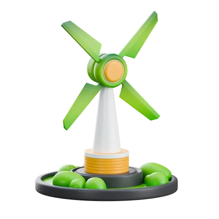 Wind Turbine  3D Icon
