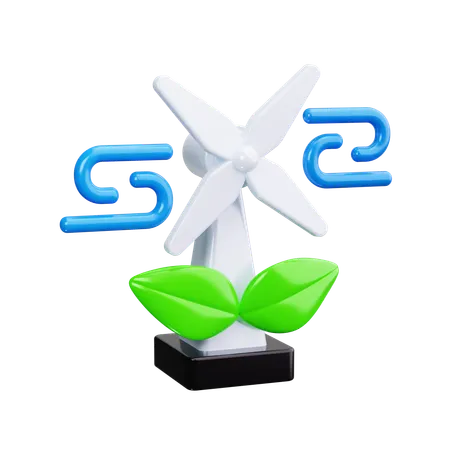 Wind Turbine  3D Icon