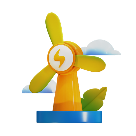 Wind Turbine  3D Icon