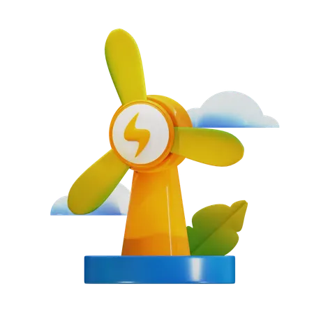 Wind Turbine  3D Icon