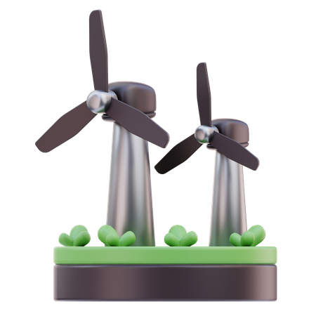 Wind Turbine  3D Icon