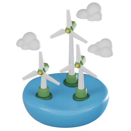 Wind Turbine  3D Icon