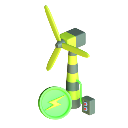 Wind Turbine  3D Icon