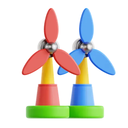 Wind Turbine  3D Icon