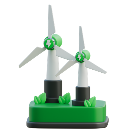 Wind Turbine  3D Icon