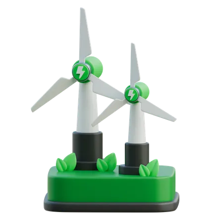 Wind Turbine  3D Icon