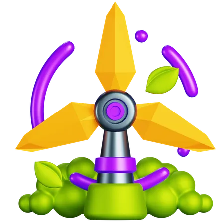 Wind Turbine  3D Icon